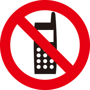 携帯電話使用禁止用表示銘板（BK 045）
