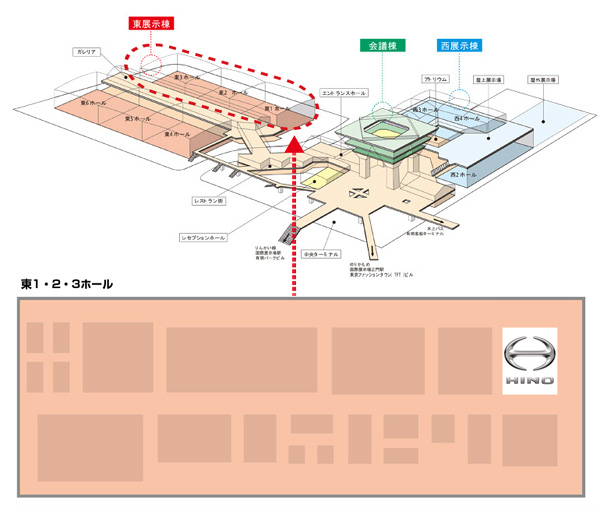 東京モーターショー2011　日野自動車ブース　地図