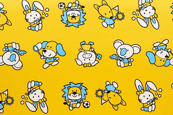 客席シート表皮:プリント柄入りビニールレザー
