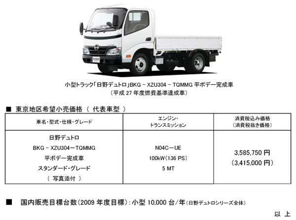 ニュースリリース 日野自動車